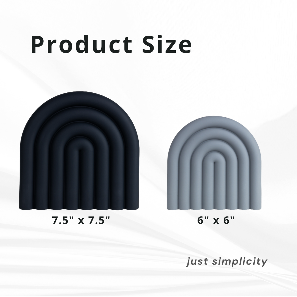 Silicone Bendable Trivet Set - Kitchen Decor - Heat-Resistant Countertop Protector (Monochrome Set, Arch)