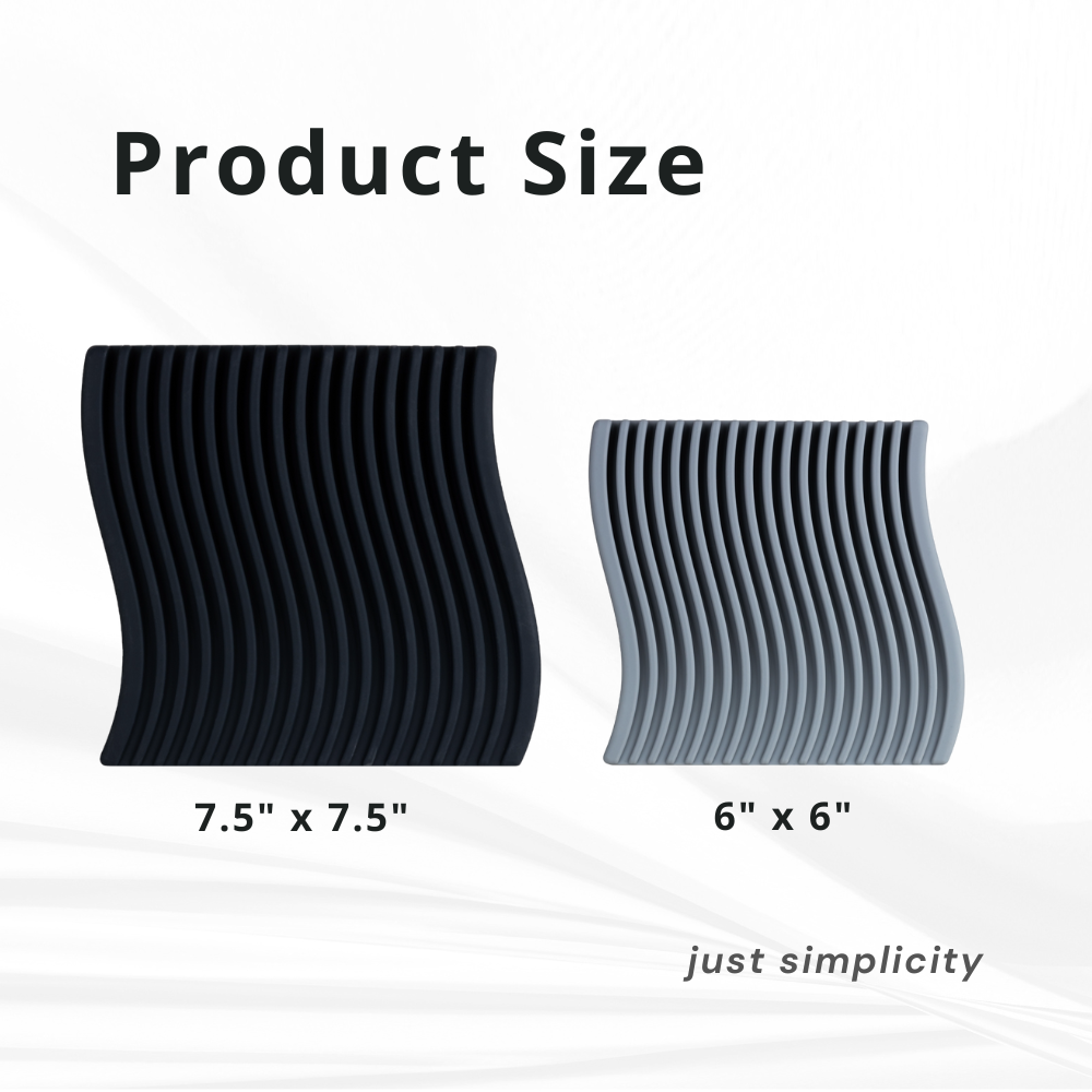 Silicone Bendable Trivet Set - Kitchen Decor - Heat-Resistant Countertop Protector (Monochrome Set, Wave)