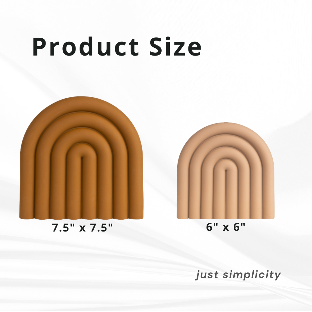 Silicone Bendable Trivet Set - Kitchen Decor - Heat-Resistant Countertop Protector (Neutral, Set, Arch)