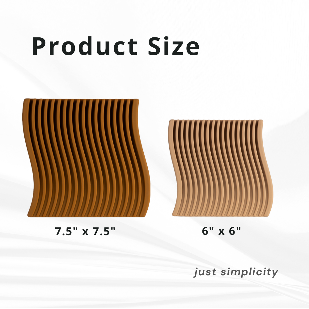 Silicone Bendable Trivet Set - Kitchen Decor - Heat-Resistant Countertop Protector (Neutral Set, Wave)